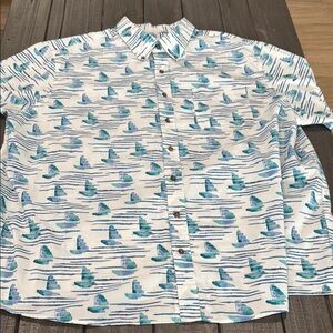 Blue and White Patterned Men's Shirt